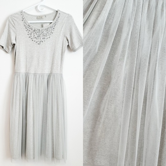 🧸 *NWT* Next (from UK) tulle jersey girl dress with rhinestones Sz.14 - Picture 1 of 6